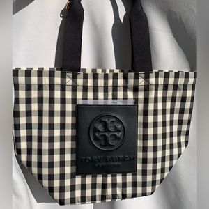 Tory Burch Tote Bag in black and white gingham
